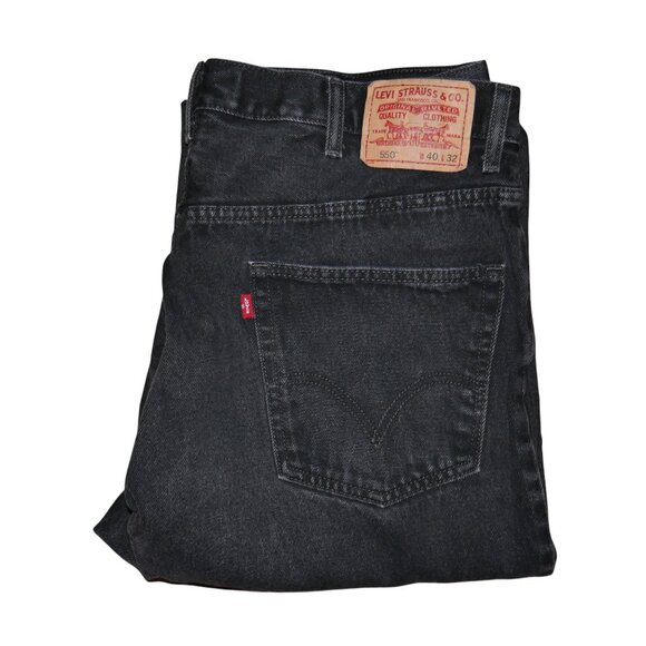 Levis 550 Vintage Denim Jeans Men's Tag Size 40x32 Actual 38x32 Faded Black - Picture 10 of 11